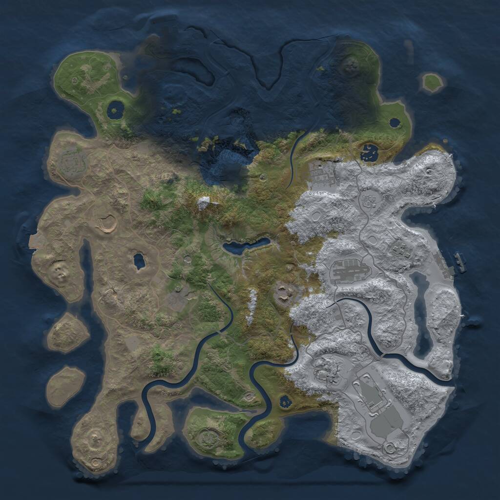 Rust Map: Procedural Map, Size: 4096, Seed: 975562892, 16 Monuments