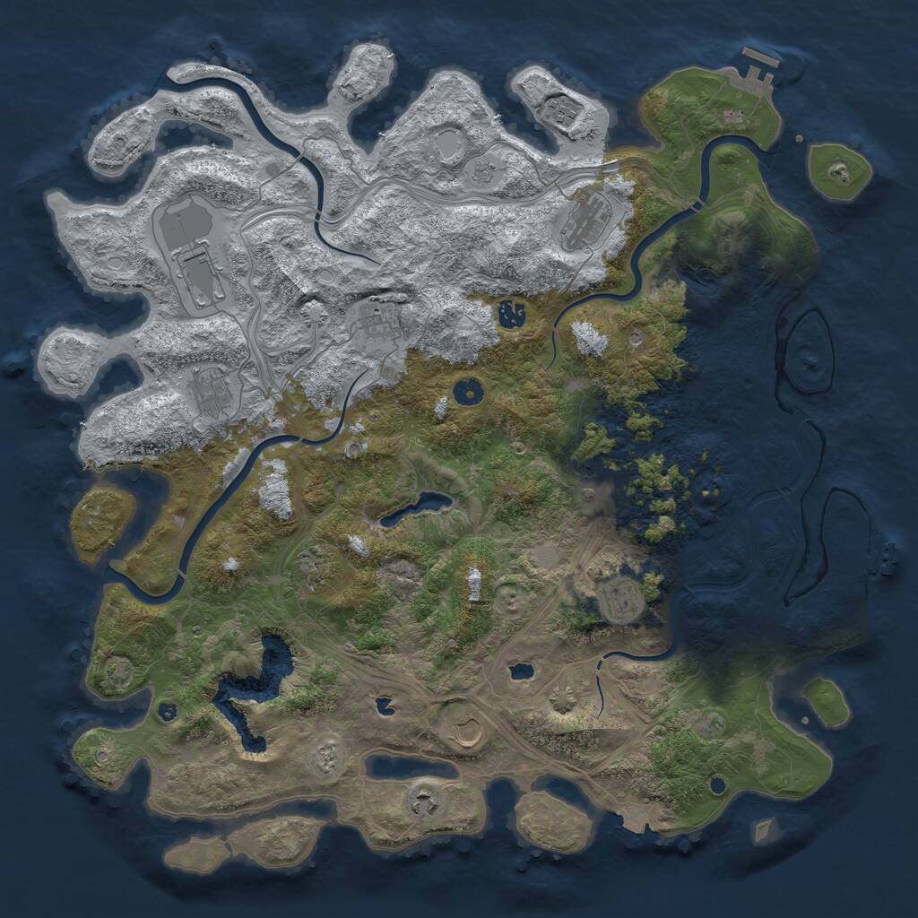 Rust Map: Procedural Map, Size: 4800, Seed: 1551145078, 17 Monuments