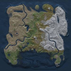 Thumbnail Rust Map: Procedural Map, Size: 4250, Seed: 1232864334, 16 Monuments