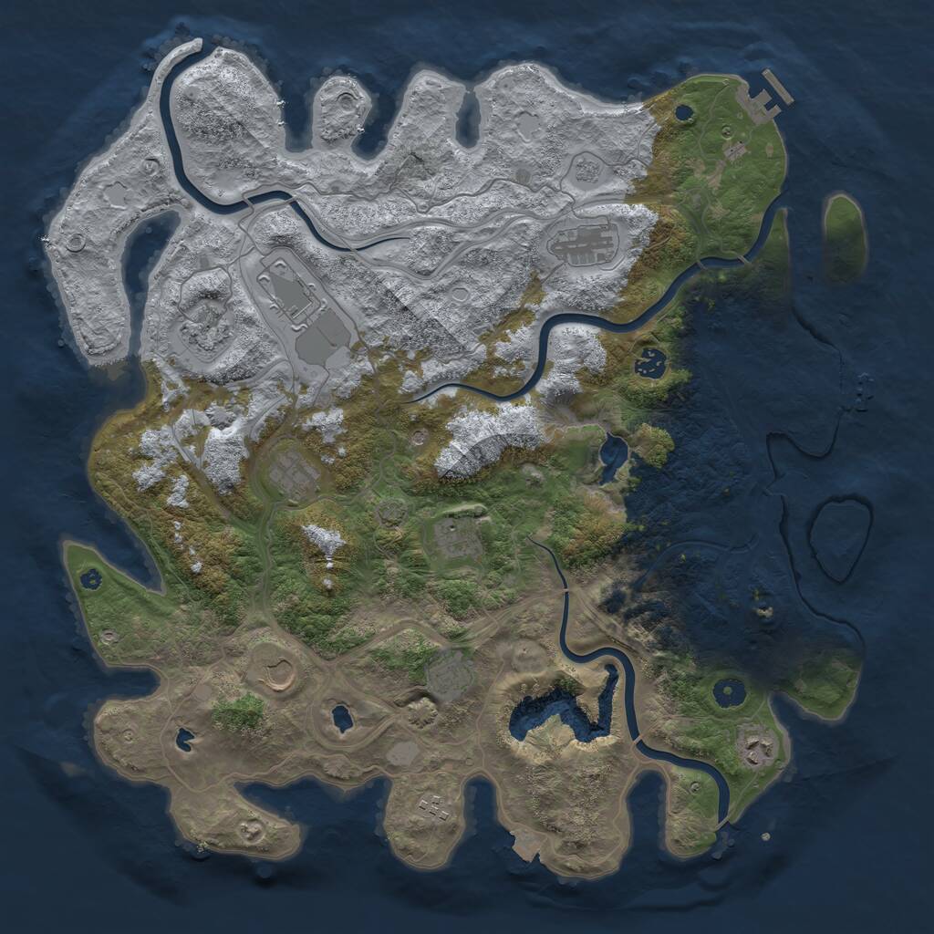 Rust Map: Procedural Map, Size: 4500, Seed: 665943472, 16 Monuments