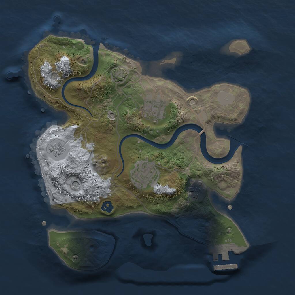 Rust Map: Procedural Map, Size: 2500, Seed: 268015974, 8 Monuments