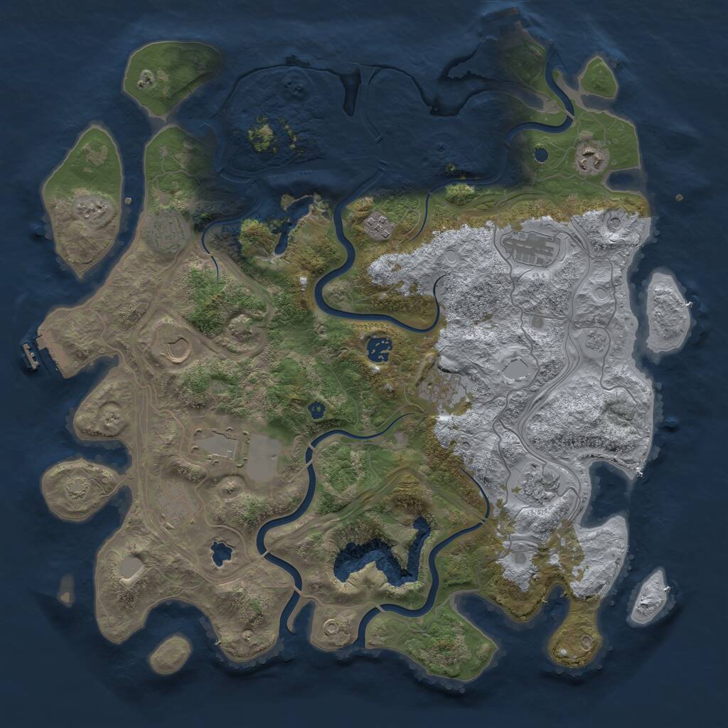 Rust Map: Procedural Map, Size: 4250, Seed: 3596737, 16 Monuments