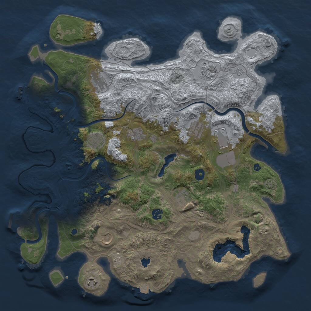 Rust Map: Procedural Map, Size: 4250, Seed: 948882843, 17 Monuments