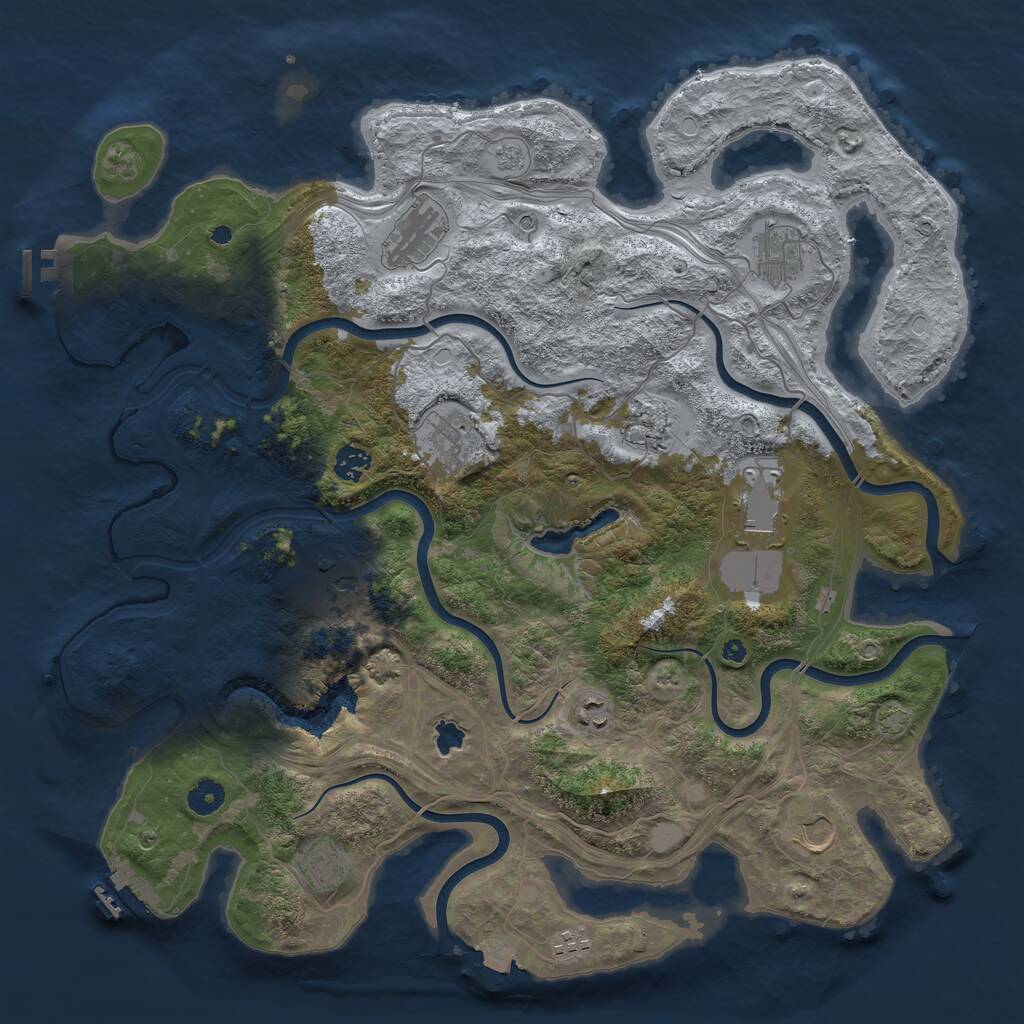 Rust Map: Procedural Map, Size: 4300, Seed: 92215421, 17 Monuments