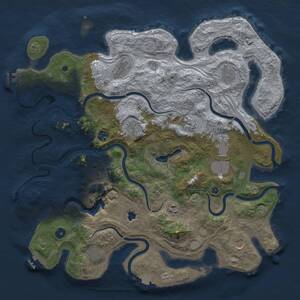 Thumbnail Rust Map: Procedural Map, Size: 4300, Seed: 92215421, 17 Monuments
