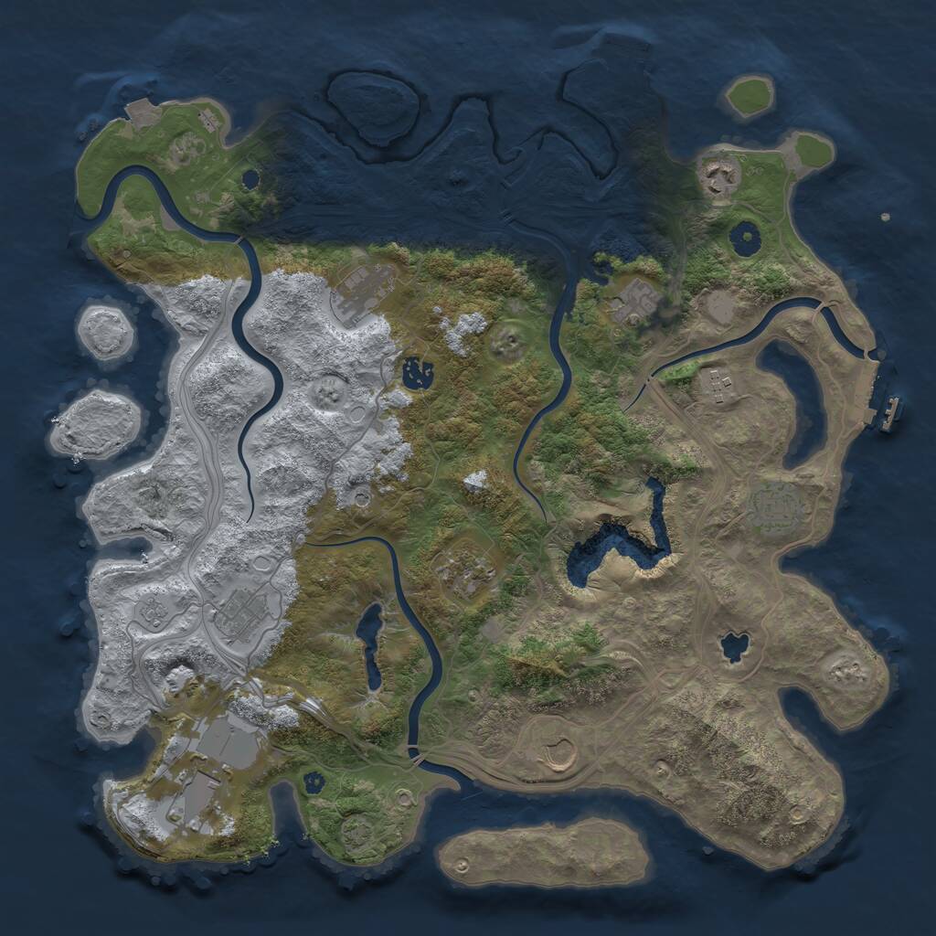 Rust Map: Procedural Map, Size: 4250, Seed: 580939859, 16 Monuments