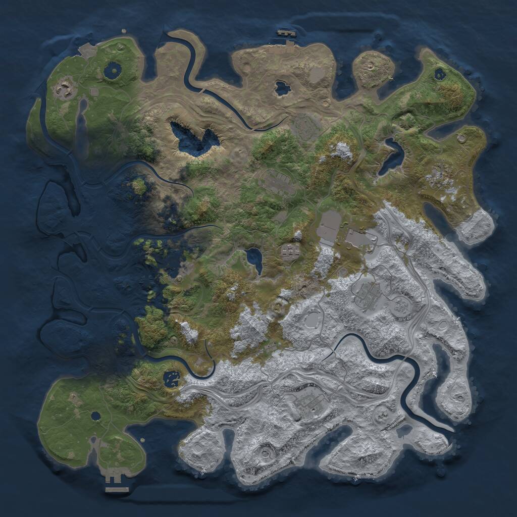 Rust Map: Procedural Map, Size: 4500, Seed: 563013122, 16 Monuments