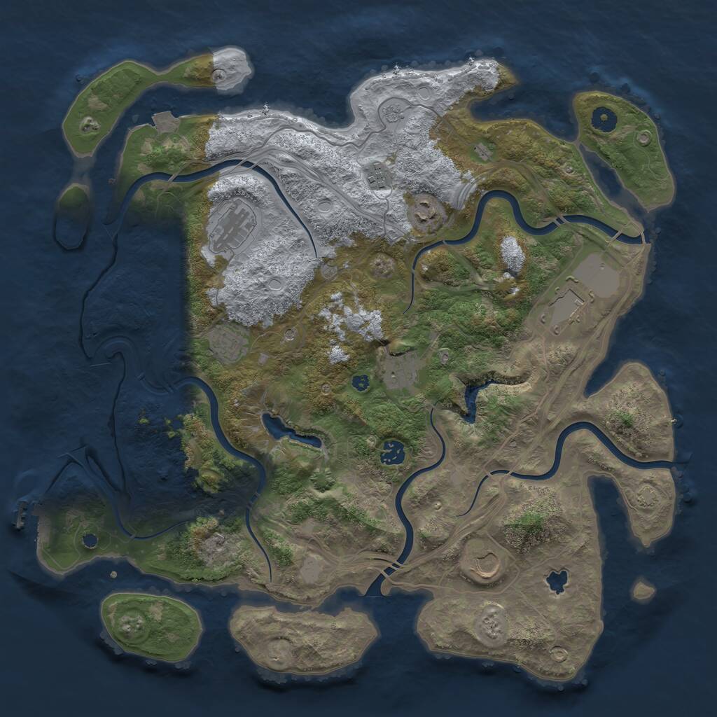 Rust Map: Procedural Map, Size: 4250, Seed: 963097115, 13 Monuments