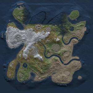 Thumbnail Rust Map: Procedural Map, Size: 3000, Seed: 80390305, 11 Monuments