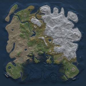 Thumbnail Rust Map: Procedural Map, Size: 4500, Seed: 1578754726, 17 Monuments