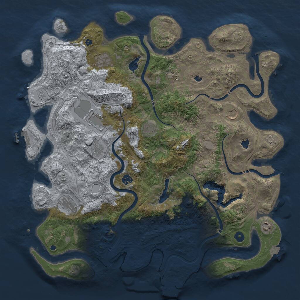 Rust Map: Procedural Map, Size: 4500, Seed: 1449982367, 16 Monuments