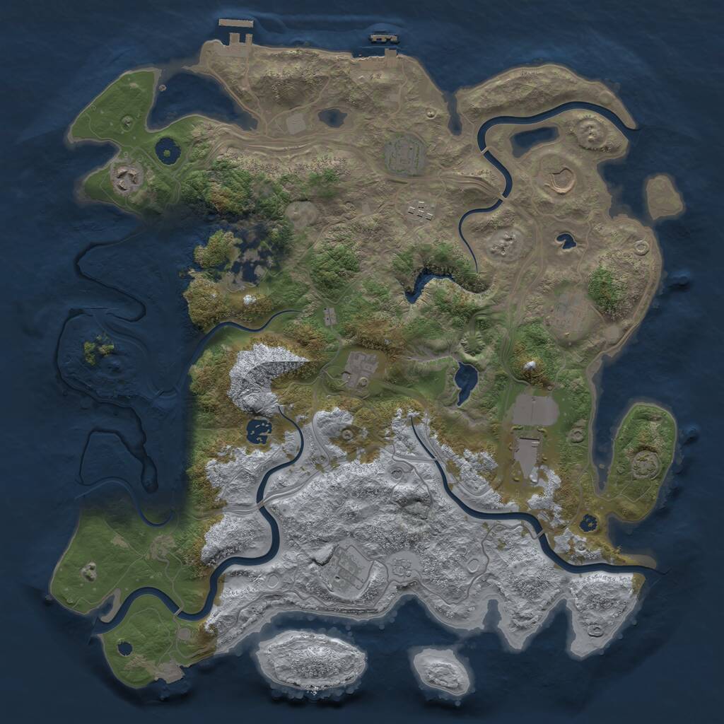 Rust Map: Procedural Map, Size: 4250, Seed: 978770327, 16 Monuments