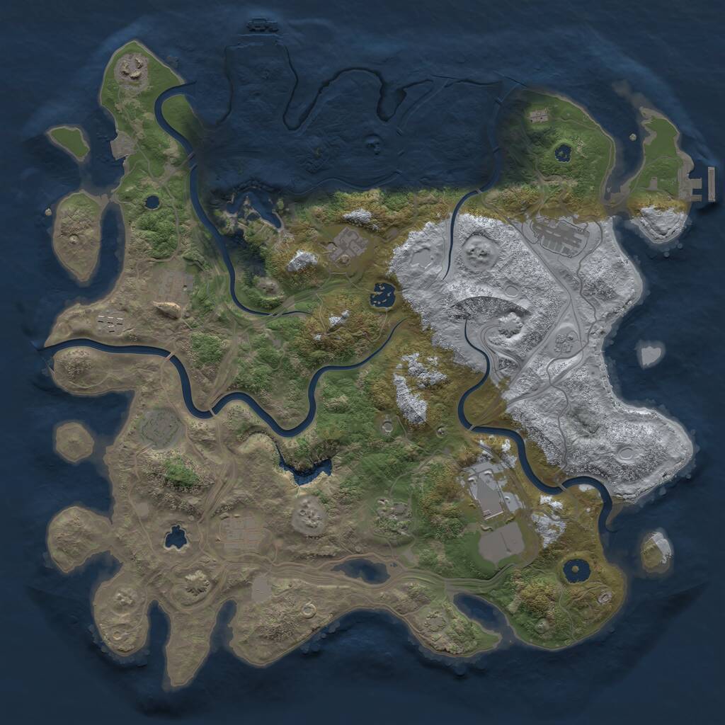 Rust Map: Procedural Map, Size: 4250, Seed: 1150551816, 16 Monuments
