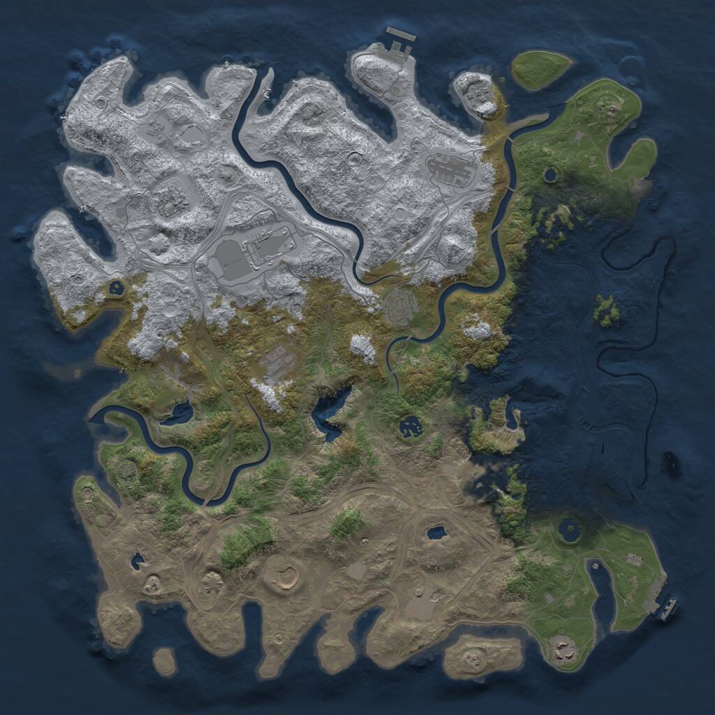 Rust Map: Procedural Map, Size: 4800, Seed: 1207016139, 17 Monuments