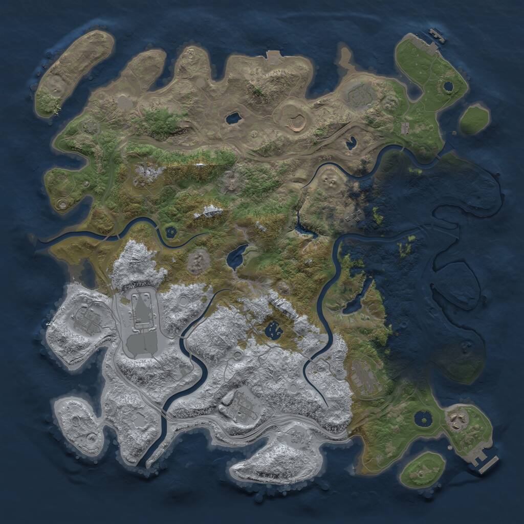 Rust Map: Procedural Map, Size: 4500, Seed: 371935882, 16 Monuments