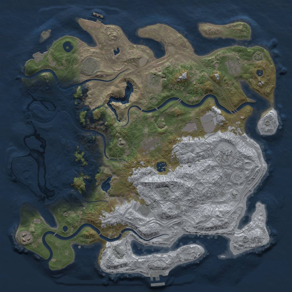 Rust Map: Procedural Map, Size: 4250, Seed: 86363580, 16 Monuments