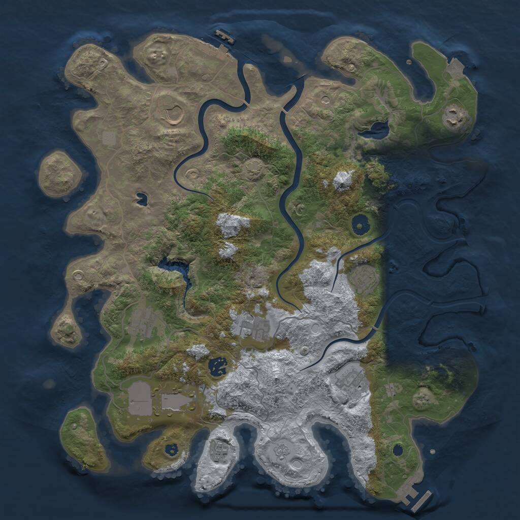Rust Map: Procedural Map, Size: 4000, Seed: 1169054562, 15 Monuments