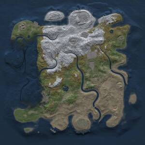 Thumbnail Rust Map: Procedural Map, Size: 3750, Seed: 799179669, 15 Monuments
