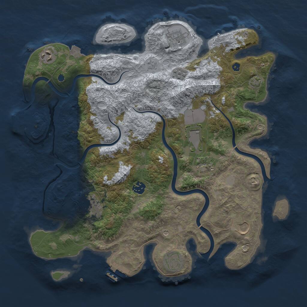 Rust Map: Procedural Map, Size: 3750, Seed: 799179669, 15 Monuments