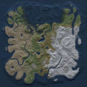 Thumbnail Rust Map: Procedural Map, Size: 4500, Seed: 1182808714, 16 Monuments