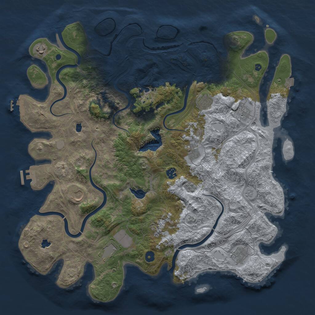 Rust Map: Procedural Map, Size: 4500, Seed: 1182808714, 16 Monuments
