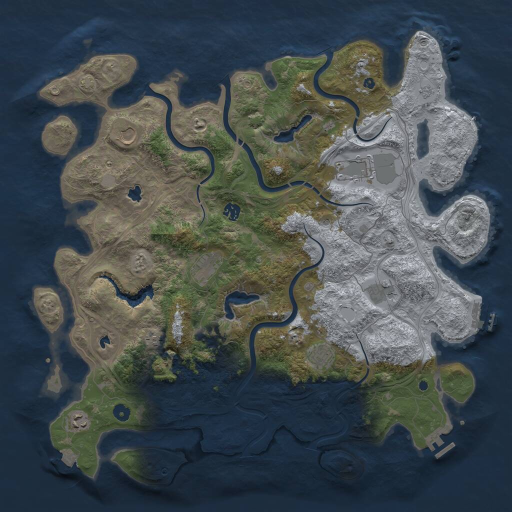 Rust Map: Procedural Map, Size: 4500, Seed: 1754975376, 14 Monuments