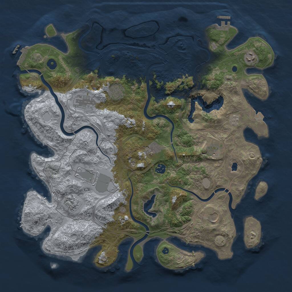 Rust Map: Procedural Map, Size: 4350, Seed: 6112025, 16 Monuments