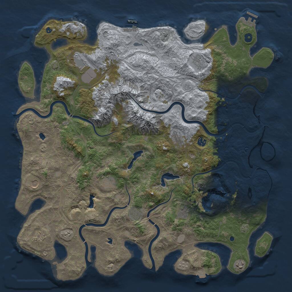 Rust Map: Procedural Map, Size: 5000, Seed: 1903904706, 17 Monuments