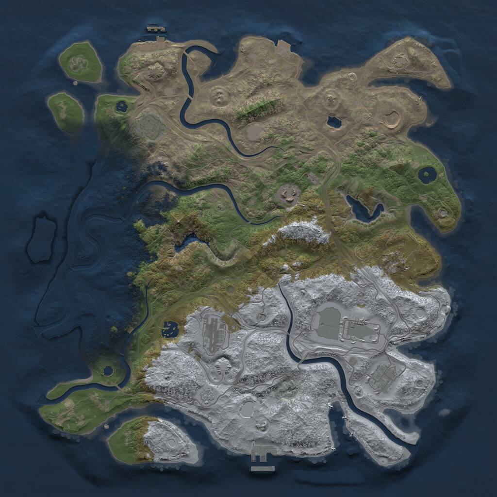 Rust Map: Procedural Map, Size: 4250, Seed: 704254348, 15 Monuments