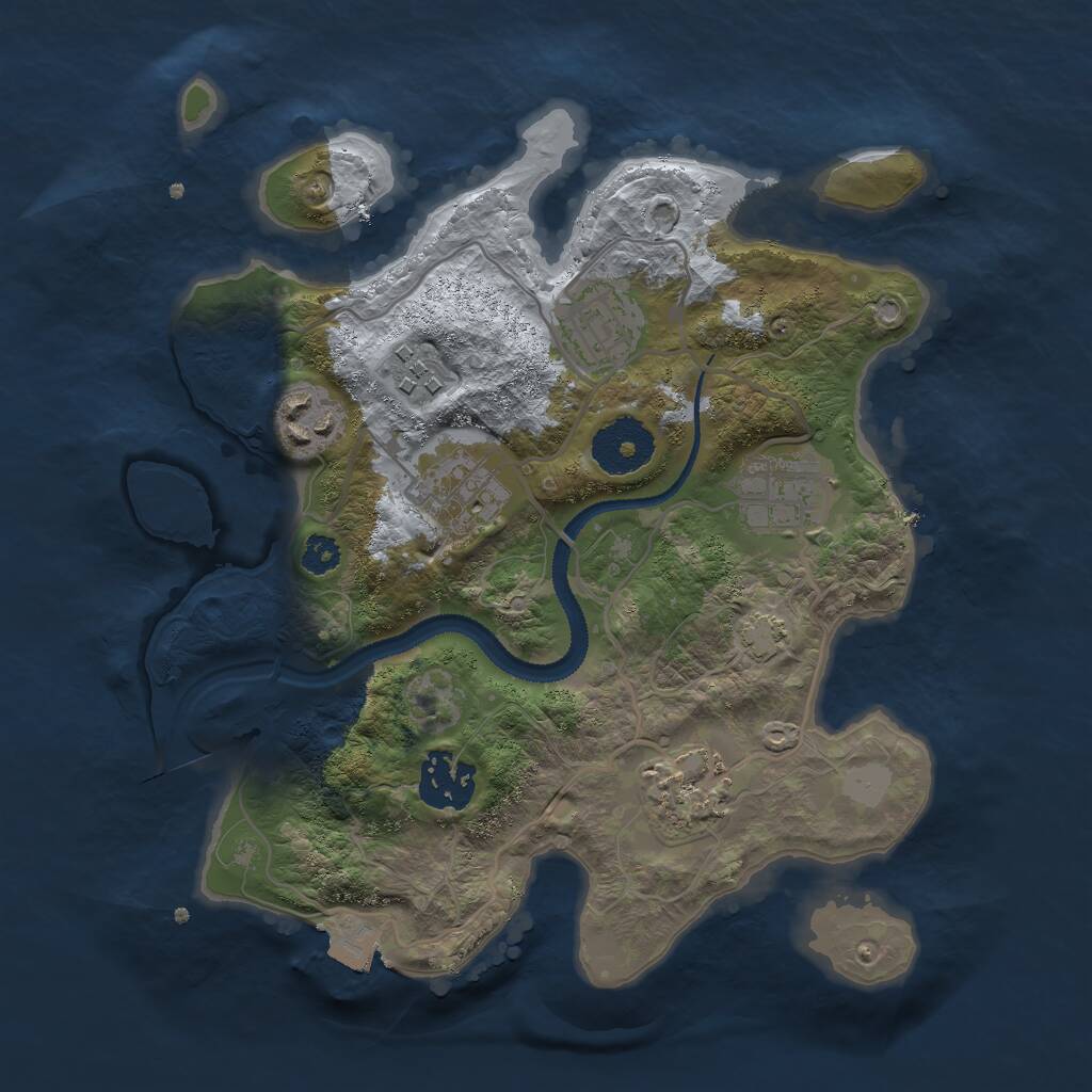 Rust Map: Procedural Map, Size: 2800, Seed: 69860903, 9 Monuments