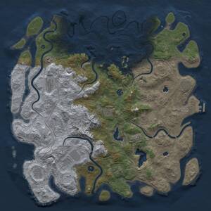 Thumbnail Rust Map: Procedural Map, Size: 5000, Seed: 98845862, 17 Monuments