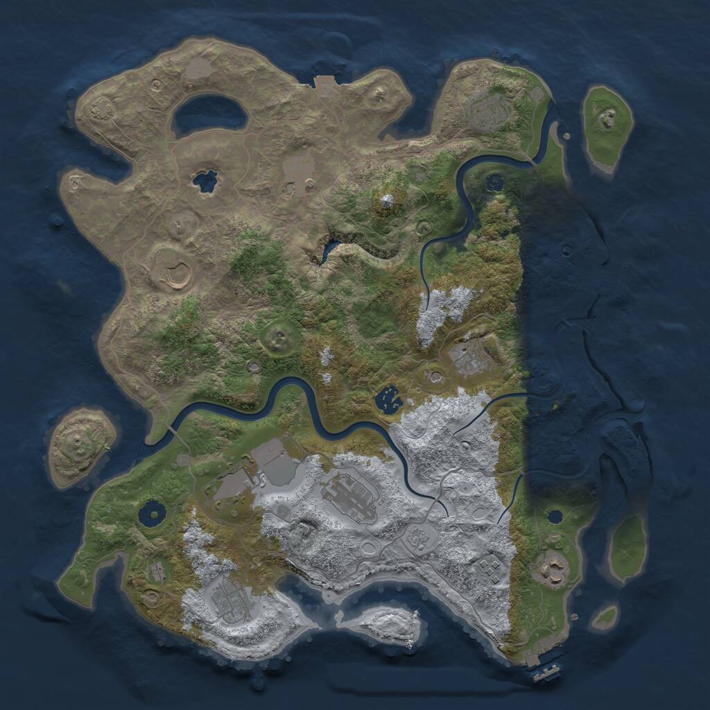 Rust Map: Procedural Map, Size: 4000, Seed: 485837724, 16 Monuments