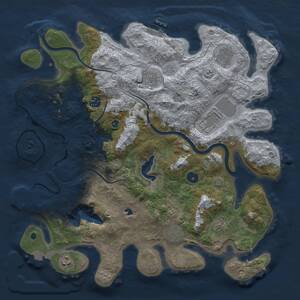 Thumbnail Rust Map: Procedural Map, Size: 4000, Seed: 33666787, 14 Monuments