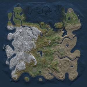 Thumbnail Rust Map: Procedural Map, Size: 4500, Seed: 13131313, 16 Monuments