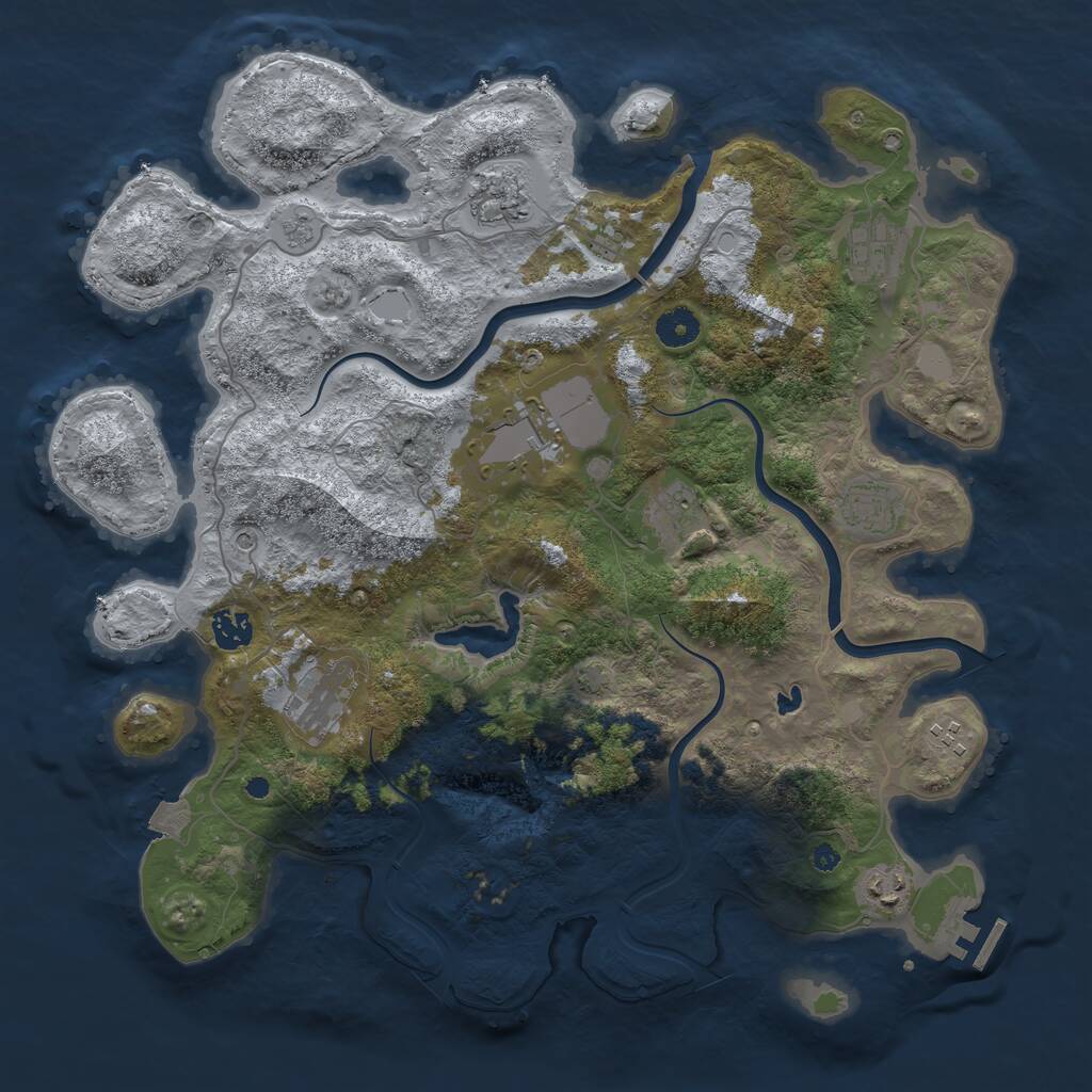 Rust Map: Procedural Map, Size: 4000, Seed: 196362195, 14 Monuments