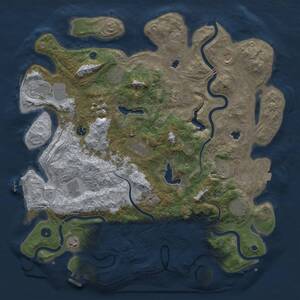 Thumbnail Rust Map: Procedural Map, Size: 4500, Seed: 1164825580, 17 Monuments