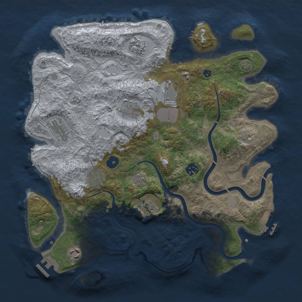 Rust Map: Procedural Map, Size: 3750, Seed: 22967, 15 Monuments