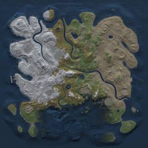 Thumbnail Rust Map: Procedural Map, Size: 4250, Seed: 1107881361, 16 Monuments