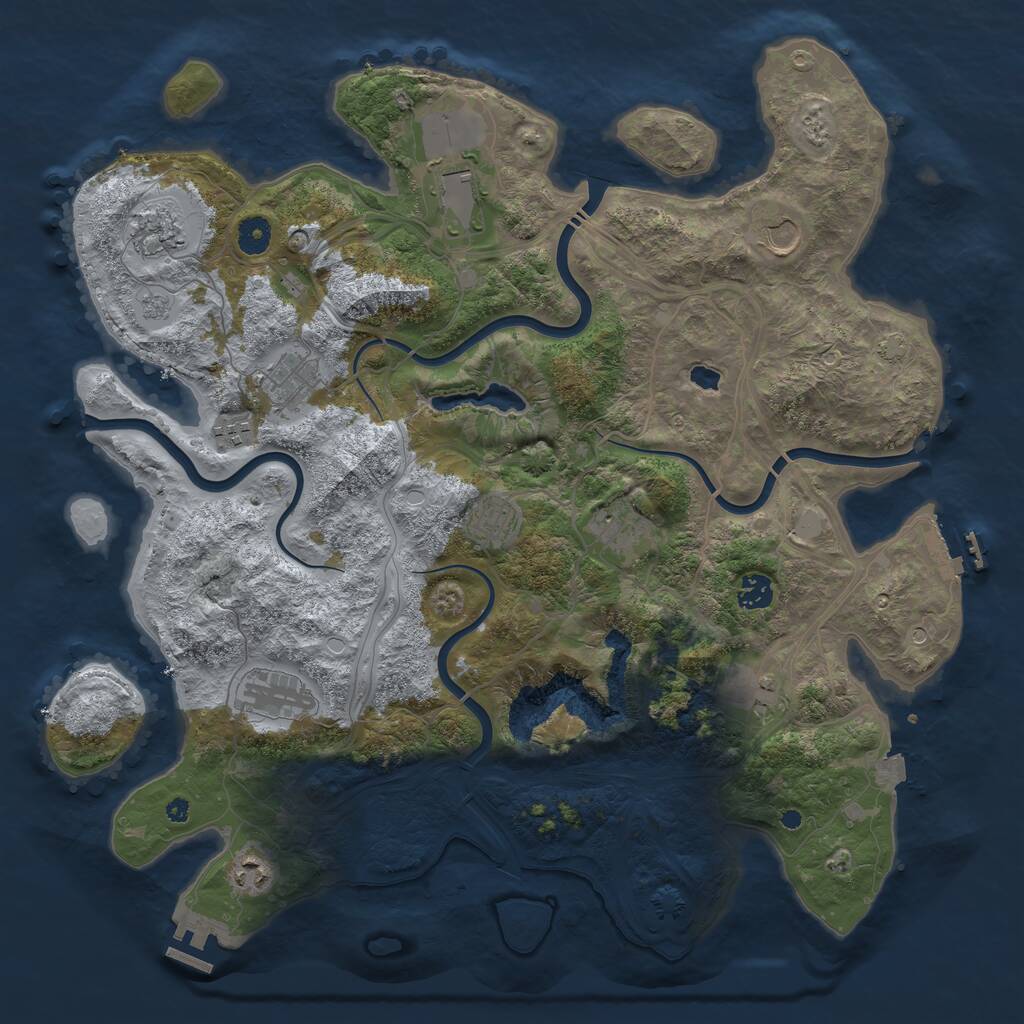 Rust Map: Procedural Map, Size: 4250, Seed: 1262377148, 17 Monuments