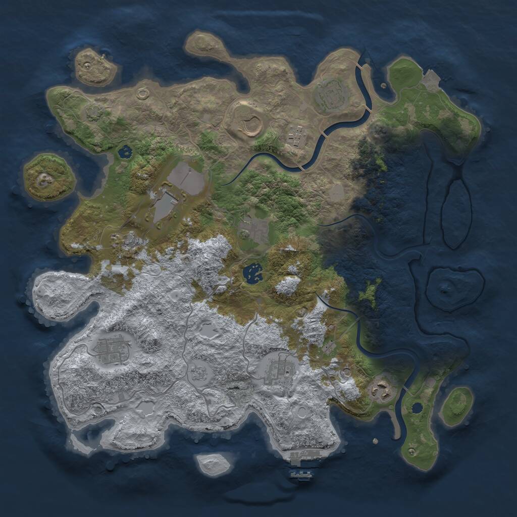 Rust Map: Procedural Map, Size: 3800, Seed: 26082908, 15 Monuments