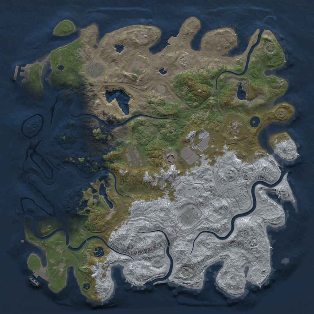 Rust Map: Procedural Map, Size: 4500, Seed: 54754175, 15 Monuments