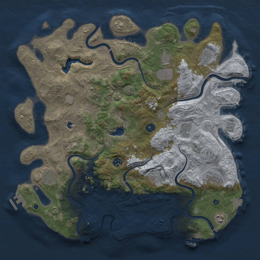Rust Map: Procedural Map, Size: 4250, Seed: 141089433, 16 Monuments