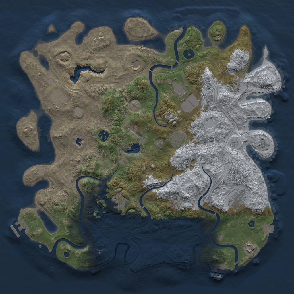 Rust Map: Procedural Map, Size: 4250, Seed: 141089433, 16 Monuments
