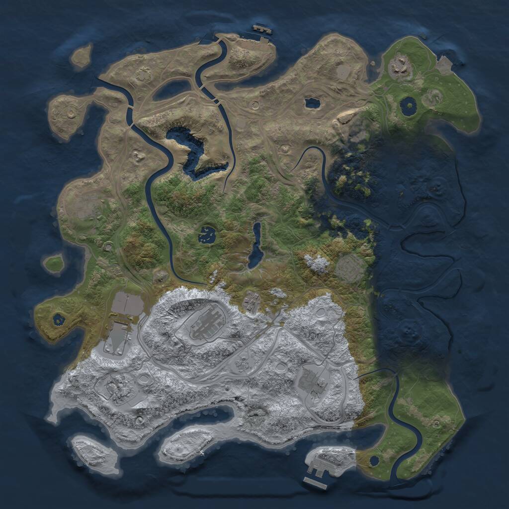 Rust Map: Procedural Map, Size: 4250, Seed: 492512147, 16 Monuments