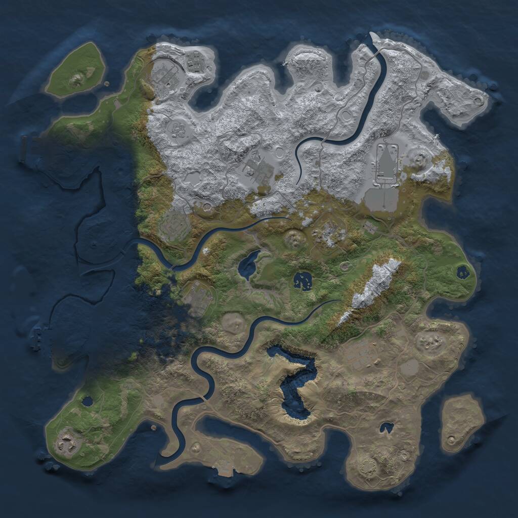 Rust Map: Procedural Map, Size: 4000, Seed: 6234835, 16 Monuments