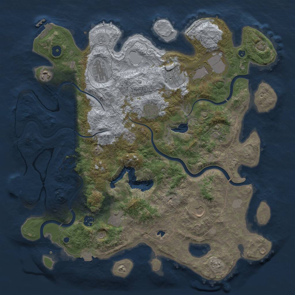 Rust Map: Procedural Map, Size: 4200, Seed: 104479287, 16 Monuments