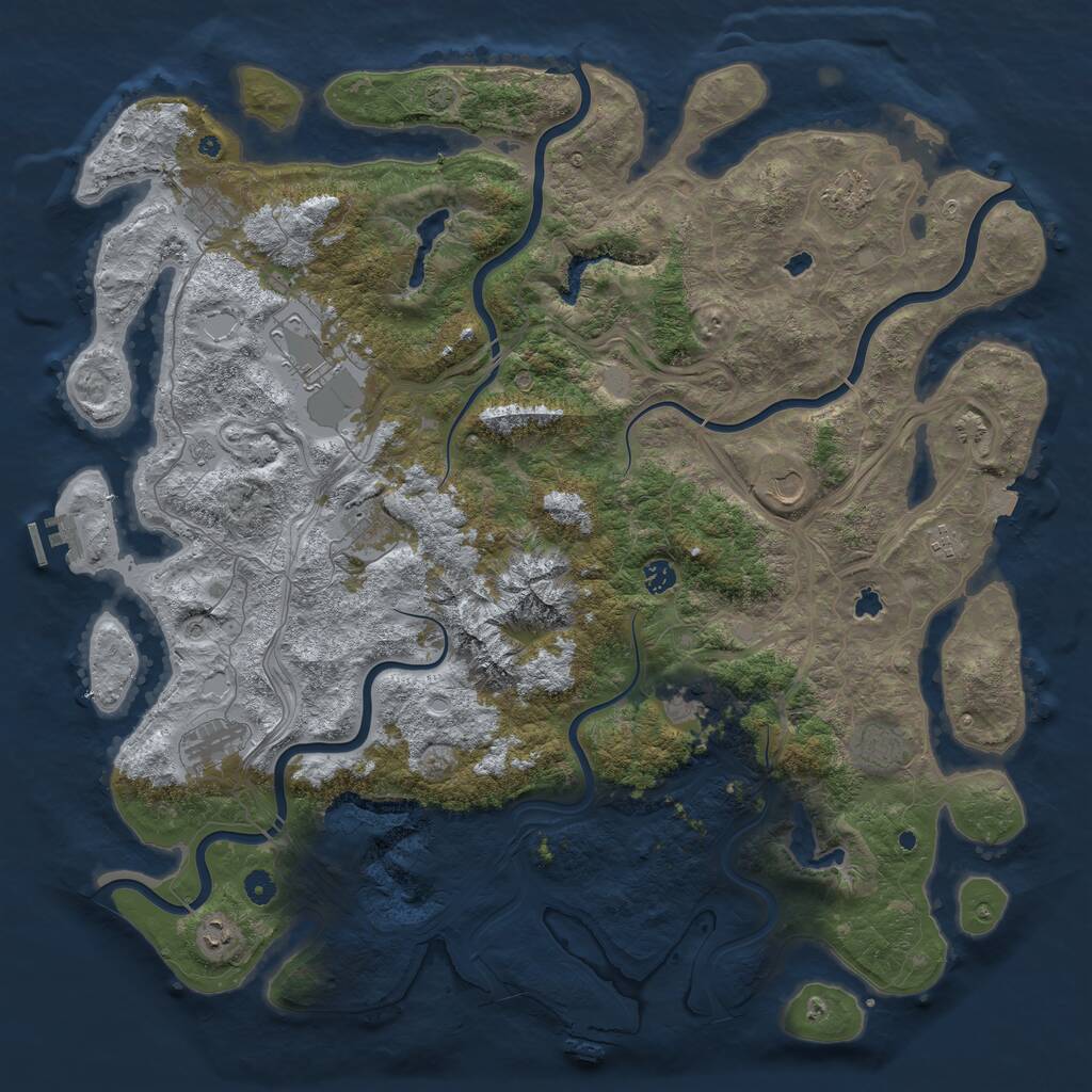 Rust Map: Procedural Map, Size: 5000, Seed: 1169618721, 17 Monuments