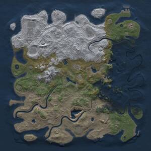 Thumbnail Rust Map: Procedural Map, Size: 5000, Seed: 767336333, 17 Monuments
