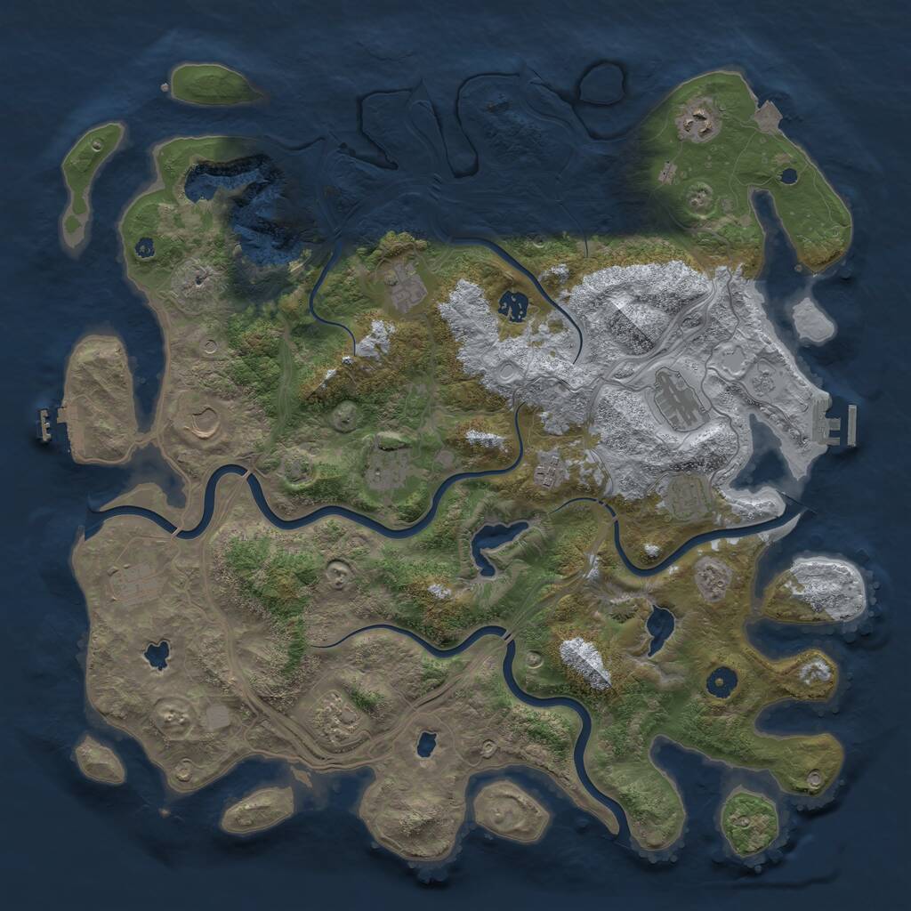 Rust Map: Procedural Map, Size: 4500, Seed: 1654675402, 16 Monuments