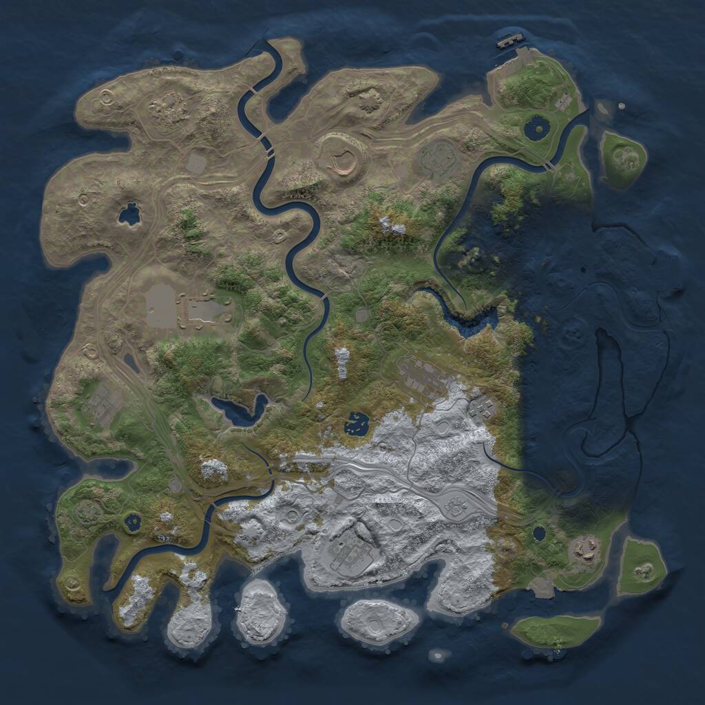 Rust Map: Procedural Map, Size: 4250, Seed: 1262125194, 16 Monuments